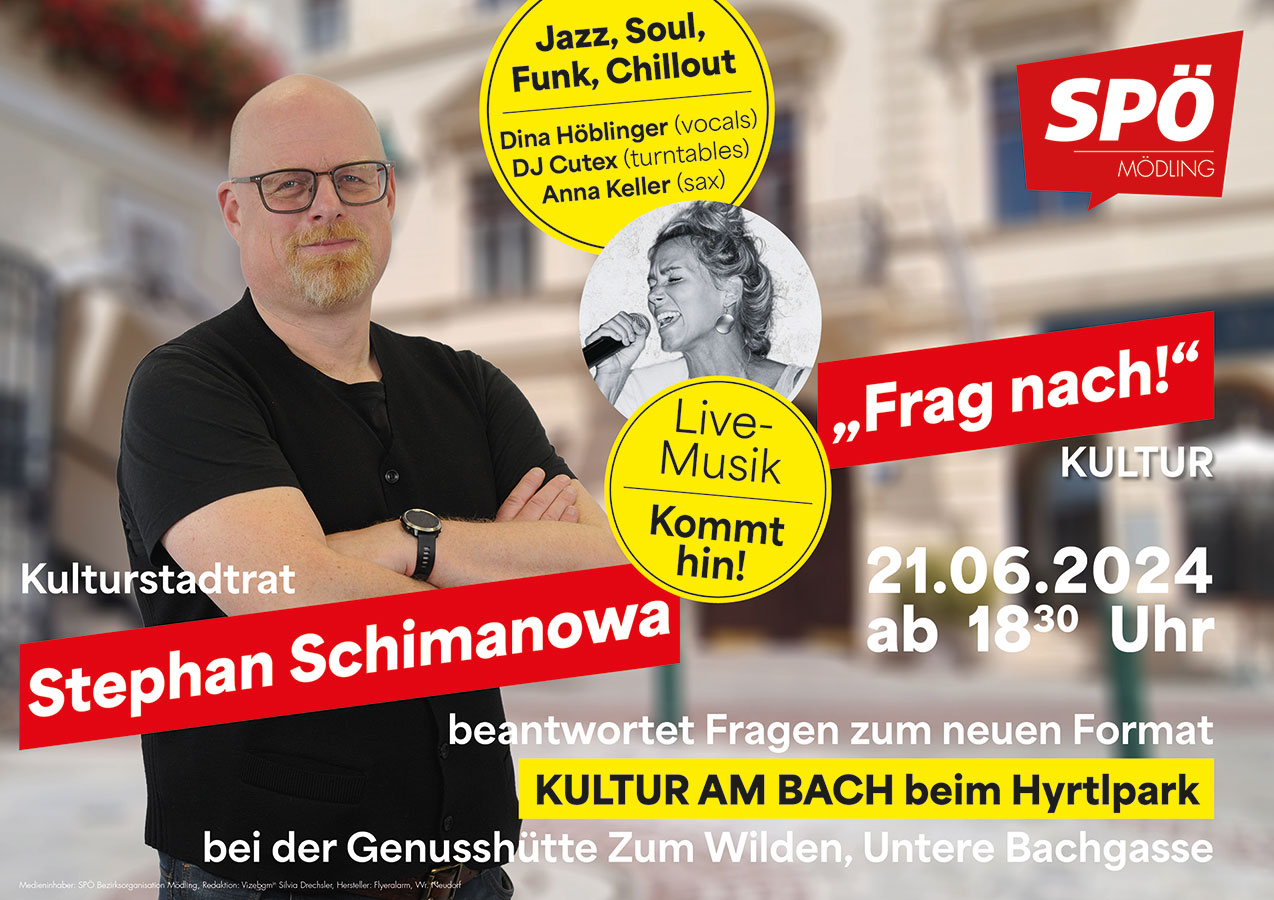 Frag nach Kultur – Stephan Schimanowa beantwortet beim Live-Event am Mödlingbach Fragen zum neuen Format Kultur am Bach