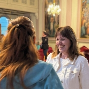 Silvia Drechsler im Gespräch in der Herz Jesu Pfarre