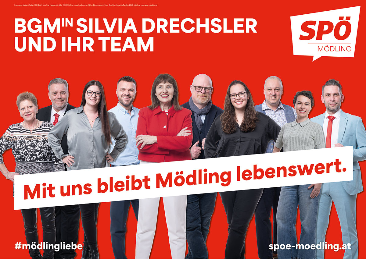 A1-Plakat, Team Silvia Drechsler, Mödling bleibt lebenswert